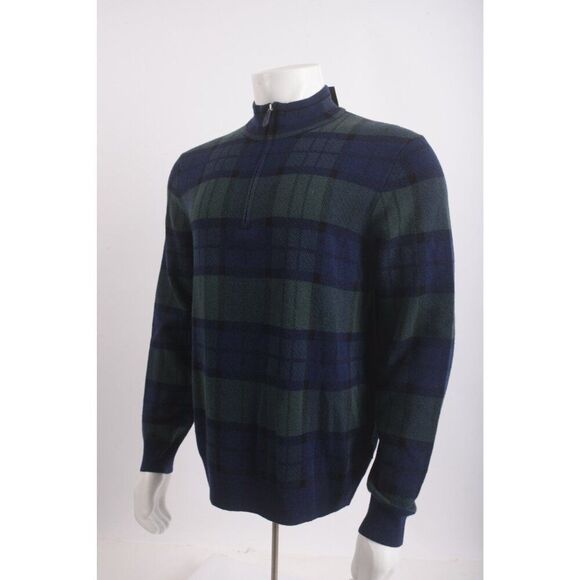 Vineyard Vines Mens Sweater Size M Navy Blue Green Tartan boathouse Plaid NWT - Picture 3 of 6